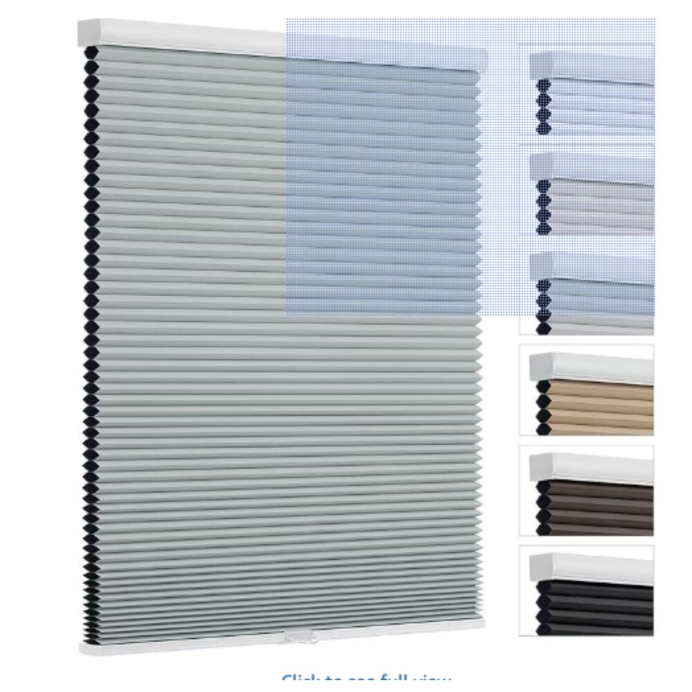 Changshade Cellular Shades Cordless Blinds Blackout 13 x 72 Inch shade Gray